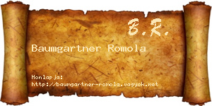 Baumgartner Romola névjegykártya
